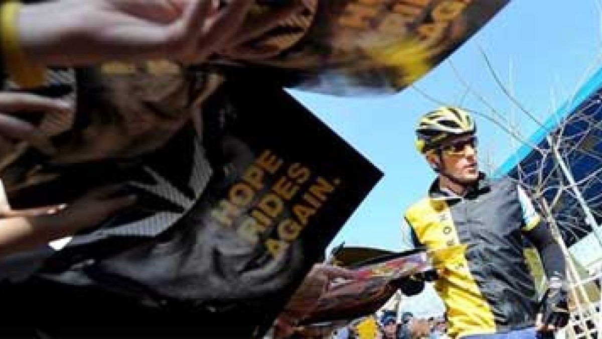 El ciclista estadounidense Lance Armstrong del equipo Astana.