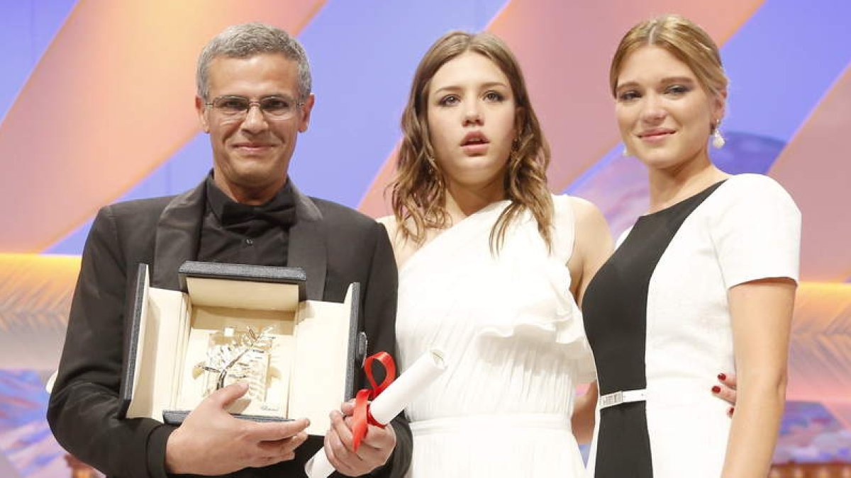El director Abdellatif Kechiche y las actrices Adele Exarchopoulos y Lea Seydoux, protagonistas de ‘La vie d’Adèle.