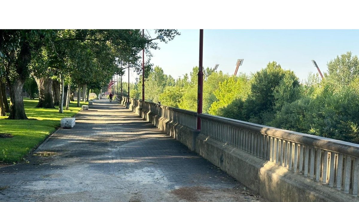 Vista del paseo junto al río Bernesga. DL