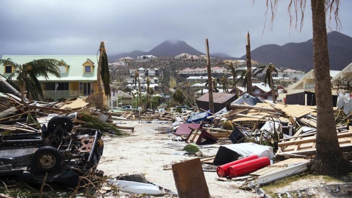 Daños en la costa de San Martín tras el paso de Irma, el 7 de septiembre