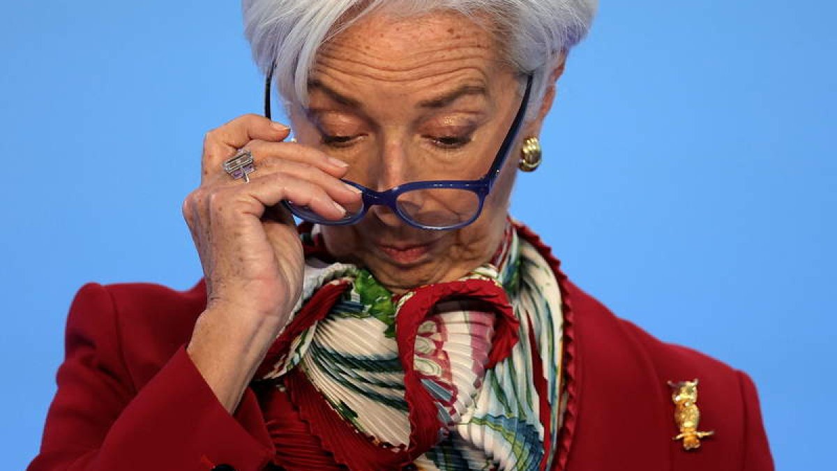La presidenta del Banco Central Europeo (BCE), Christine Lagarde, ayer en Fráncfort. FRIEDEMANN VOGEL