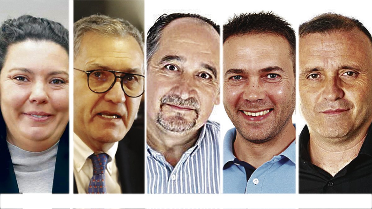 Irene González, PP, Adolfo Canedo, PP, Gonzalo García, Izquierda Unida Contigo, Rubén Navarro, CB y Víctor A. García, UPL.