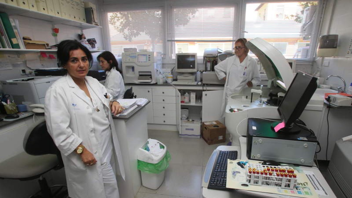 Personal del Hospital de Reina, en una de las unidades de análisis del centro sanitario