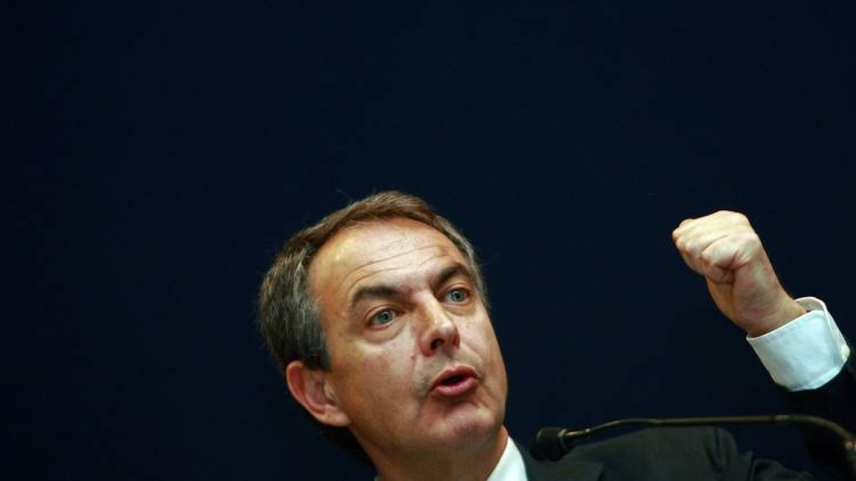 José Luis Rodríguez Zapatero durante un mitin