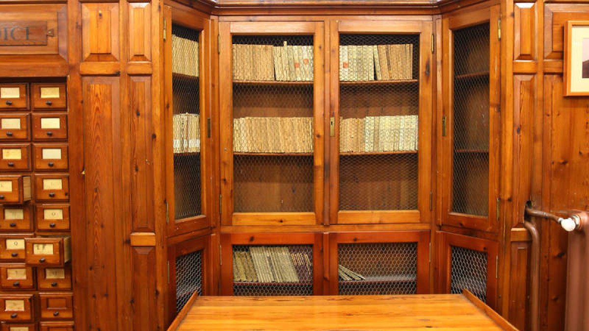 Imagen de parte de las fichas de la Biblioteca a principios del siglo pasado
