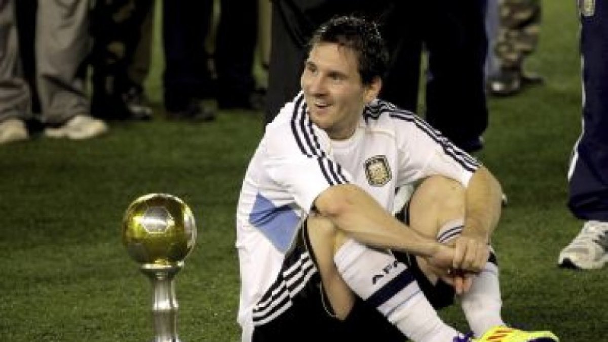 El argentino Leo Messi tras el encuentro ante Venezuela, ayer.