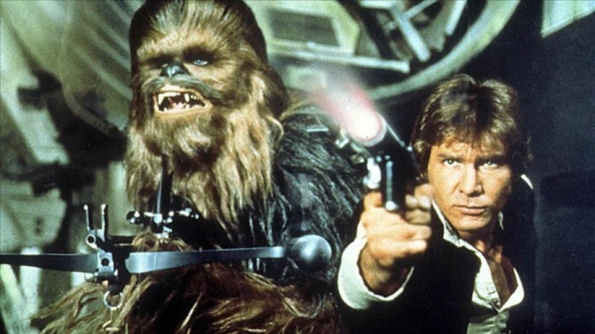 El actor Harrison Ford, en una secuencia de La guerra de las galaxias 4: Una nueva esperanza.
