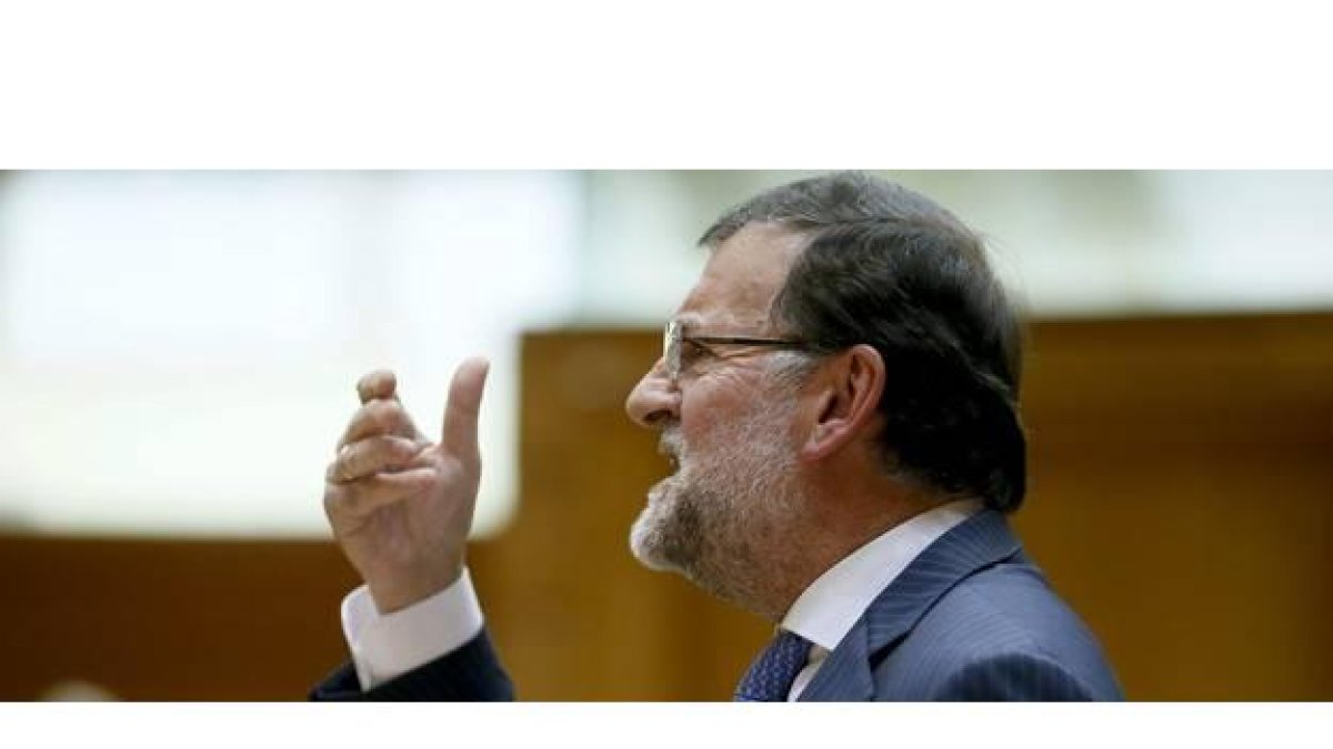 Mariano Rajoy durante su intervención en el Senado
