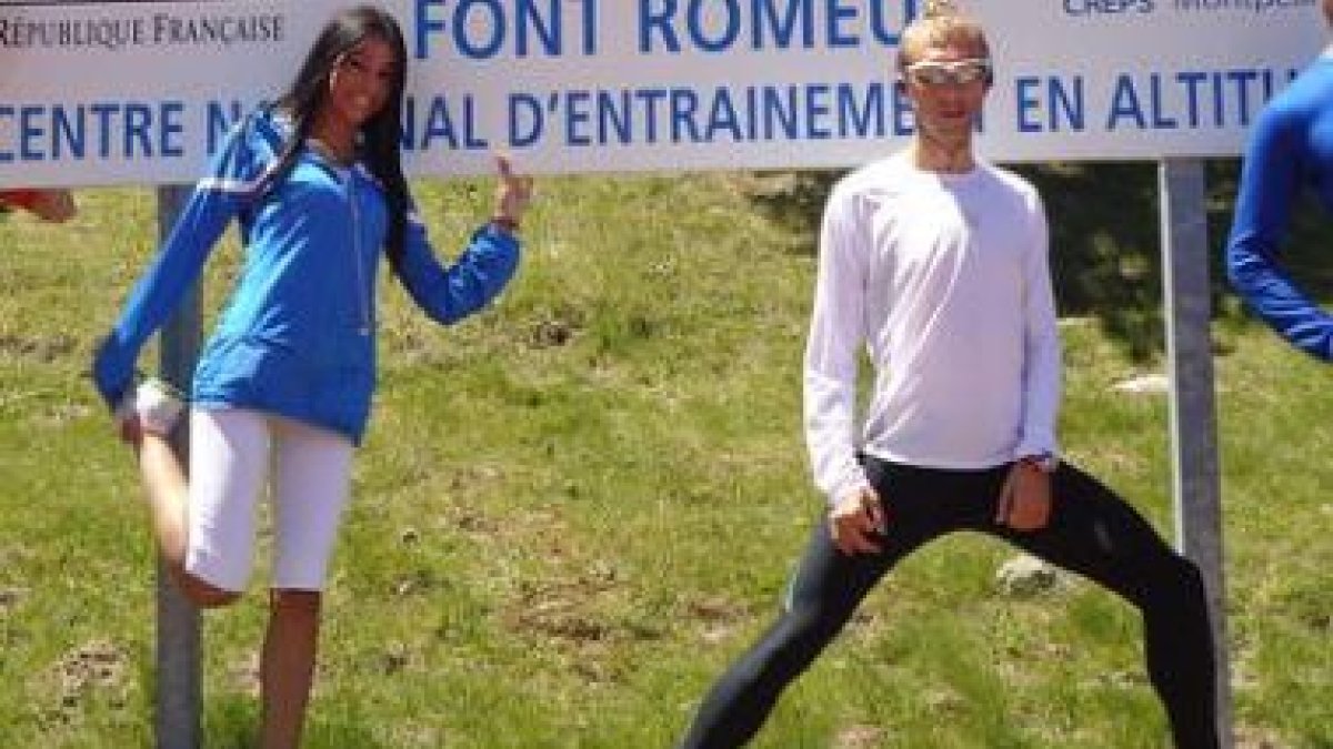 Sergio Sánchez entrena junto con su novia, la también atleta Sana, en Font Romeu.