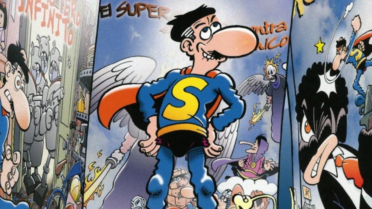 Superlópez, obra de Jan, en un fragmento de la portada del nuevo Super Humor.