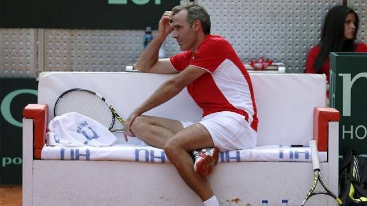 Àlex Corretja, en la última eliminatoria ante Ucrania.