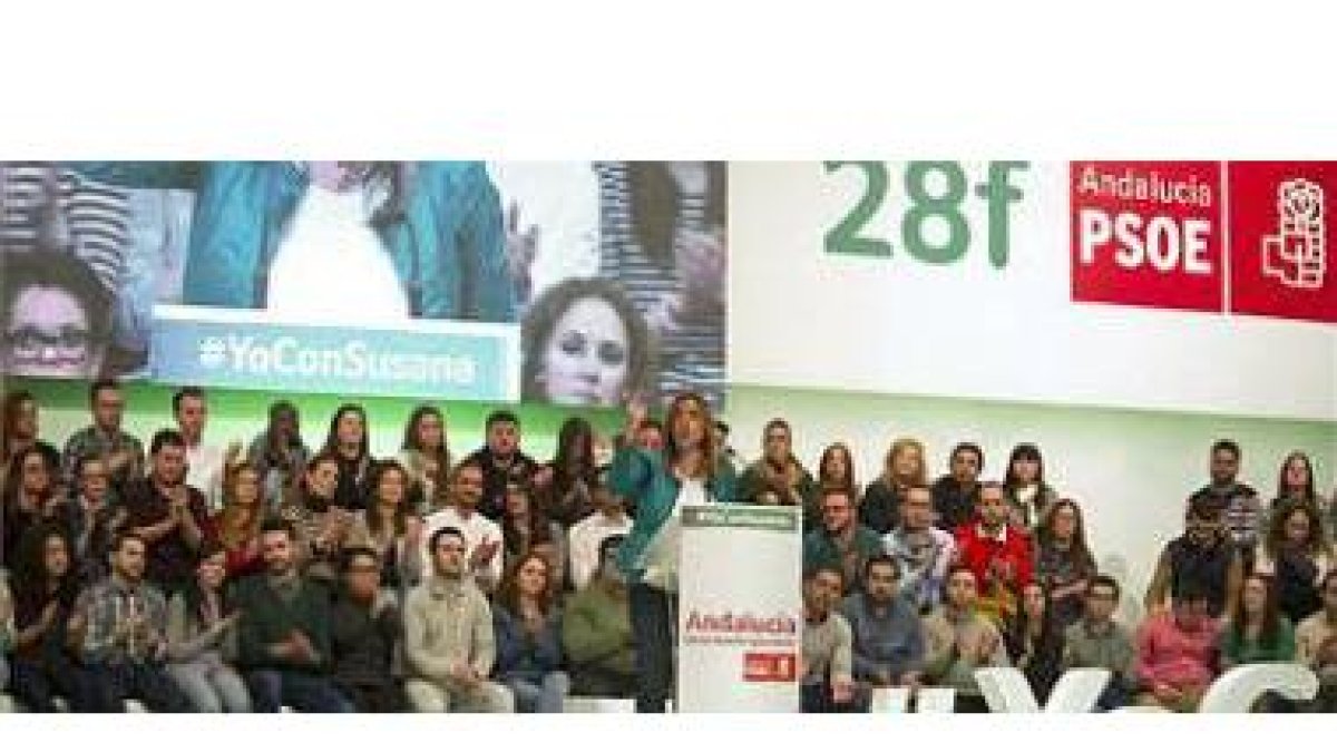 Susana Díaz, en el Palacio de Congresos de Granada, con motivo del 28-F, este sábado.