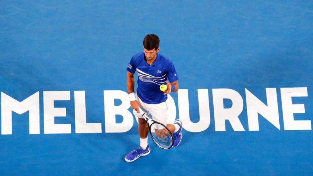 Djokovic durante su partido ante Tsonga.
