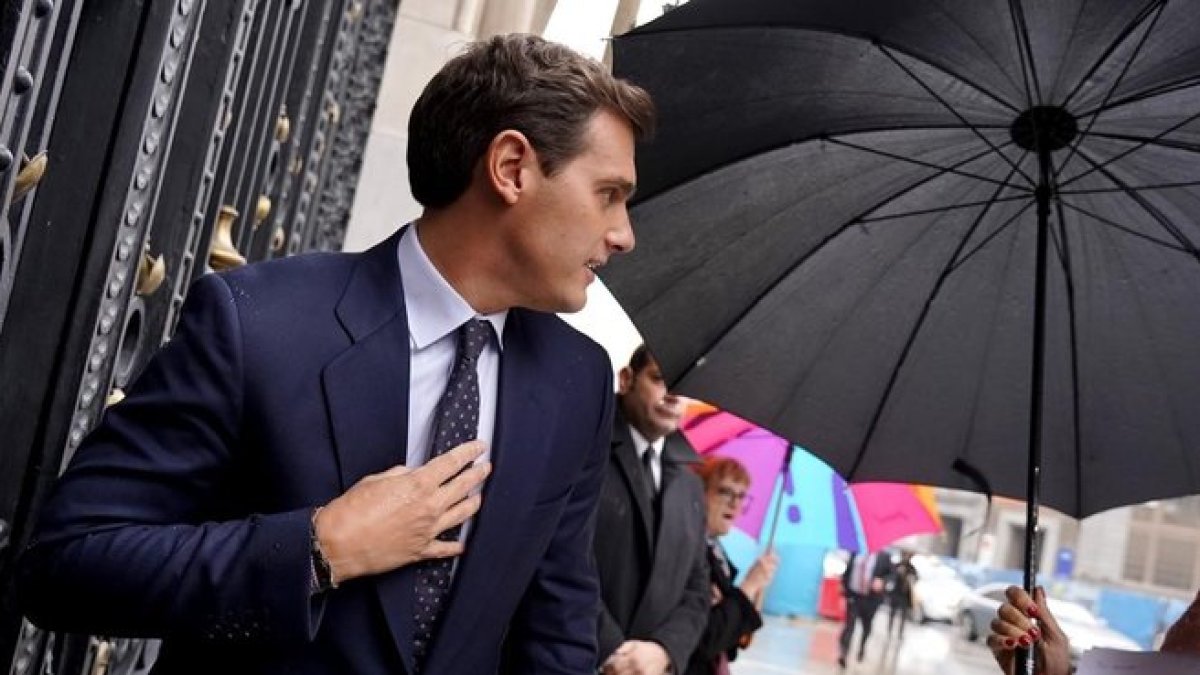 Albert Rivera, a su llegada al Casino de Madrid.