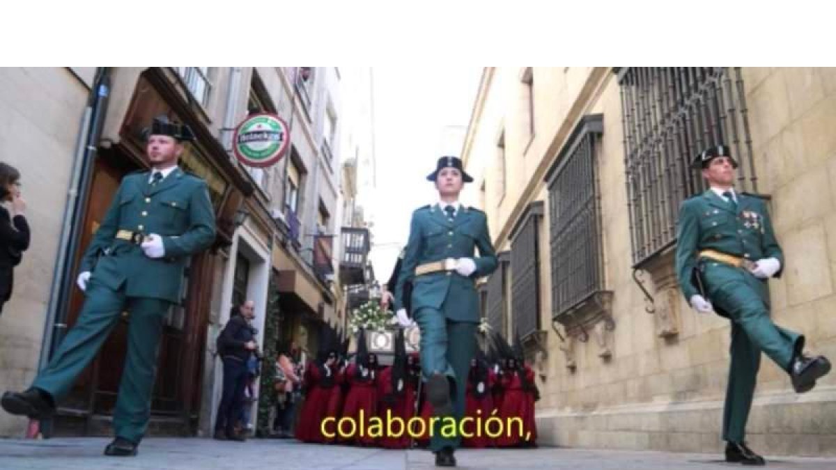 Fotograma del video editado por la Guardia Civil de León sobre la Semana Santa. DL