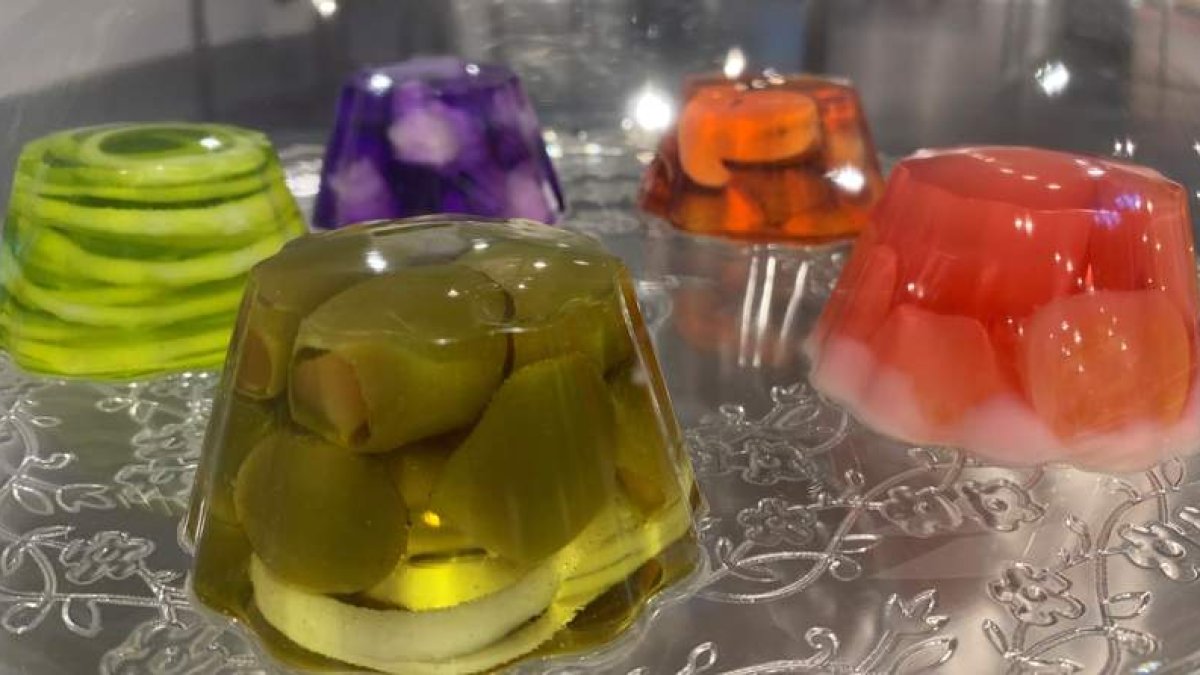 Gelatina de ensalada (Estados Unidos) expuesta en el ‘Disgusting Food Museum’ en Berlín. MARÍA GARRIDO