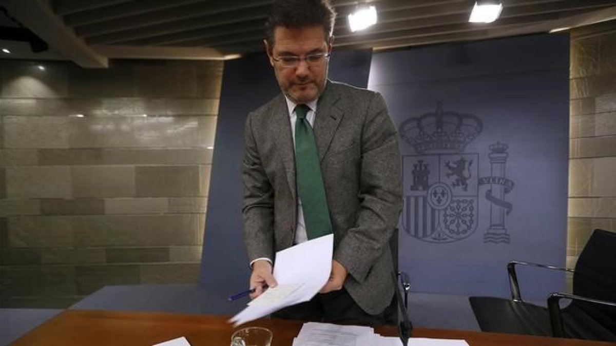El ministro de Justicia en funciones, durante una comparecencia.