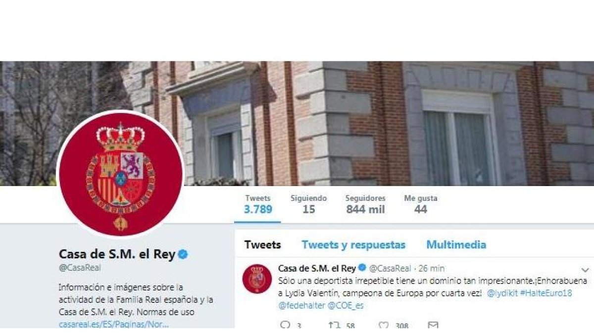 El tuit del rey felicitando a la leonesa Lidia Valentín