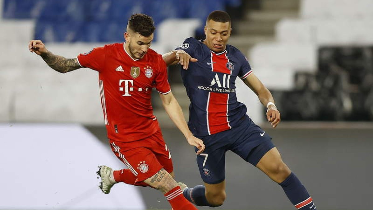 Mbappé volvió a ser una pesadilla para el Bayern aunque esta vez no hizo gol. IAN LANGSDON