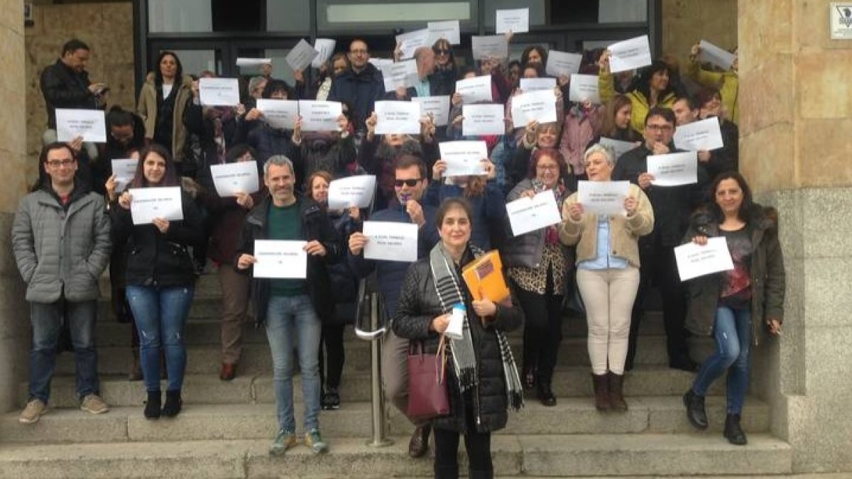 Una concentración de trabajadores de Justicia.DL