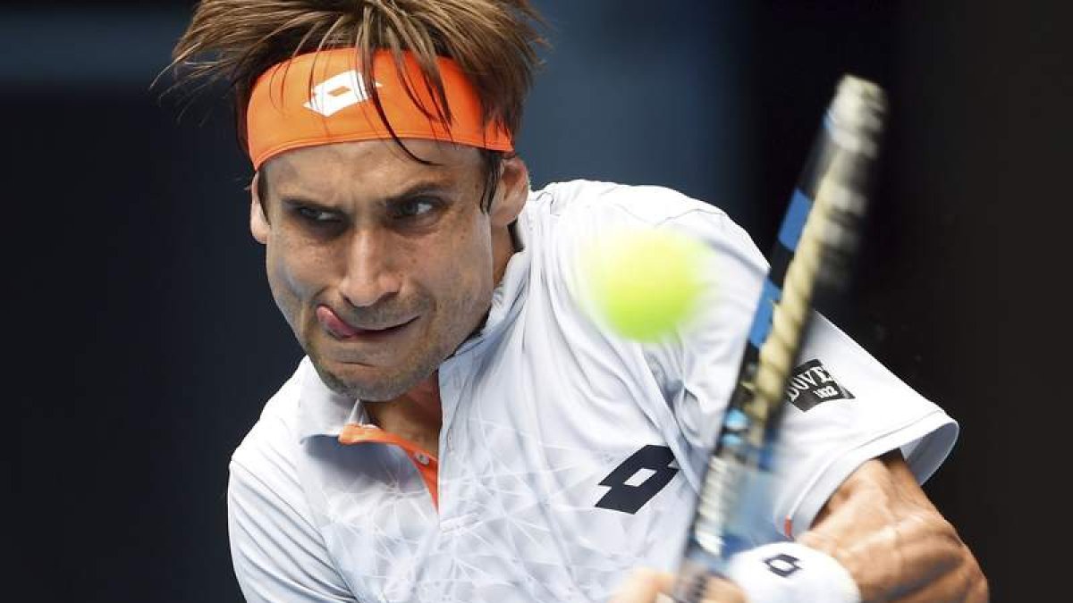 El tenista español David Ferrer, durante su partido de cuartos ante Murray.