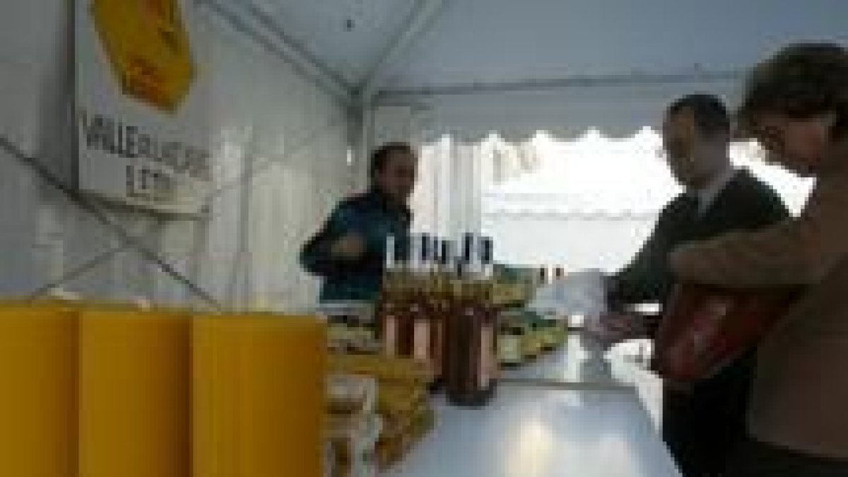 El público, a pesar del escaso número de stands, visitó y compró miel de forma masiva