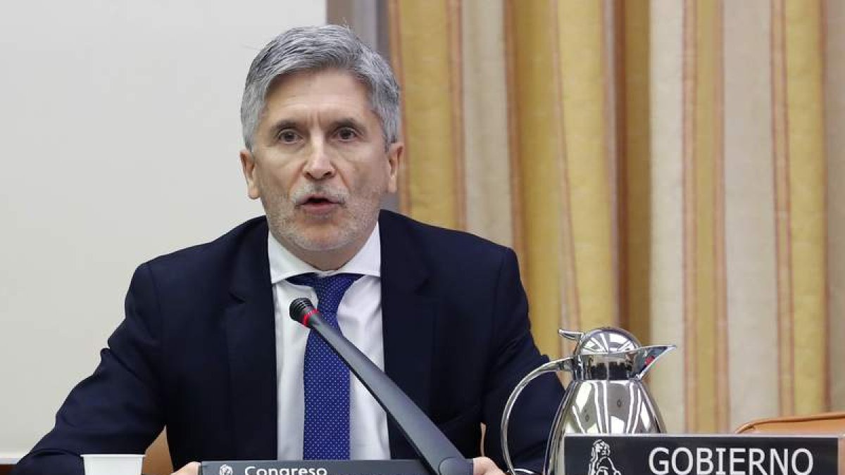 Fernando Grande-Marlaska, ayer, en la Comisión de Interior del Congreso de los Diputados. EFE