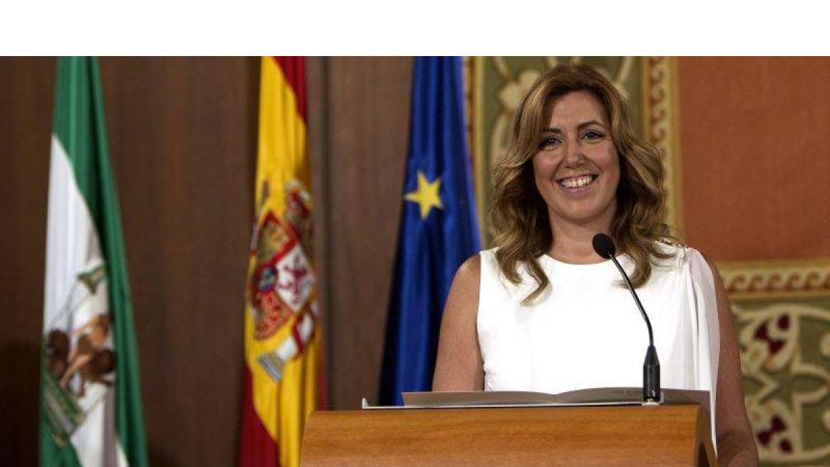 Susana Díaz, durante el acto de su toma de posesión como presidenta de la Junta de Andalucía.