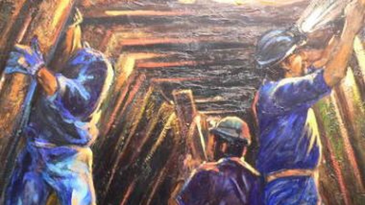 Los cuadros de Carmen Estébanez recogen también el trabajo de los mineros