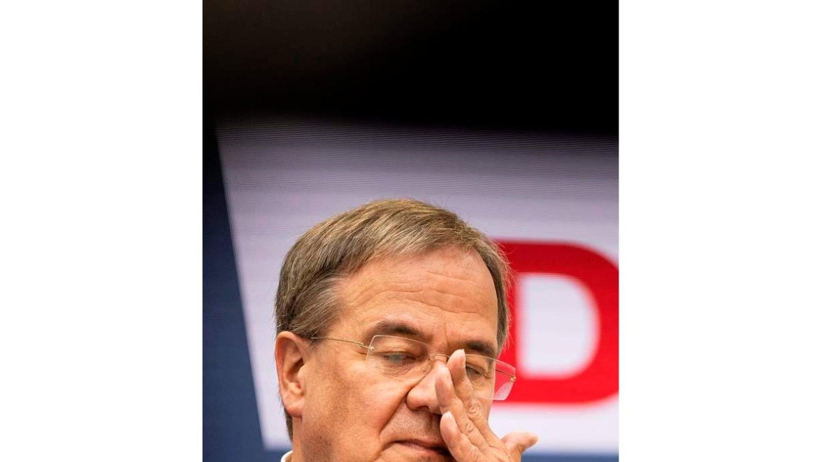 Armin Laschet ayer, tras la convención de su partido, el CDU. MAJA HITIJ
