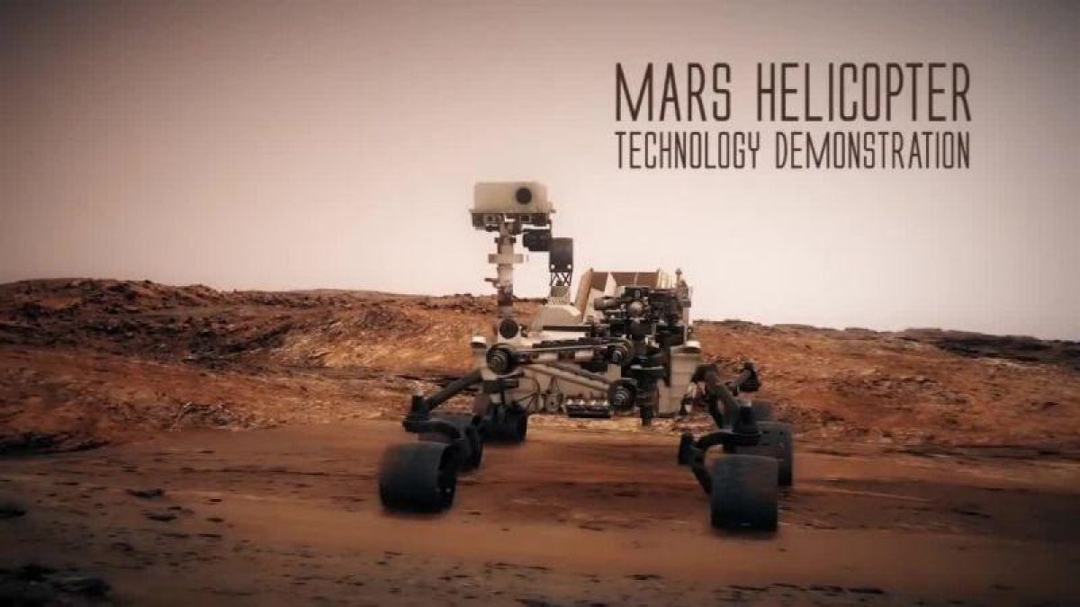 Recreación del helicóptero que enviará la NASA a Marte en el 2020.