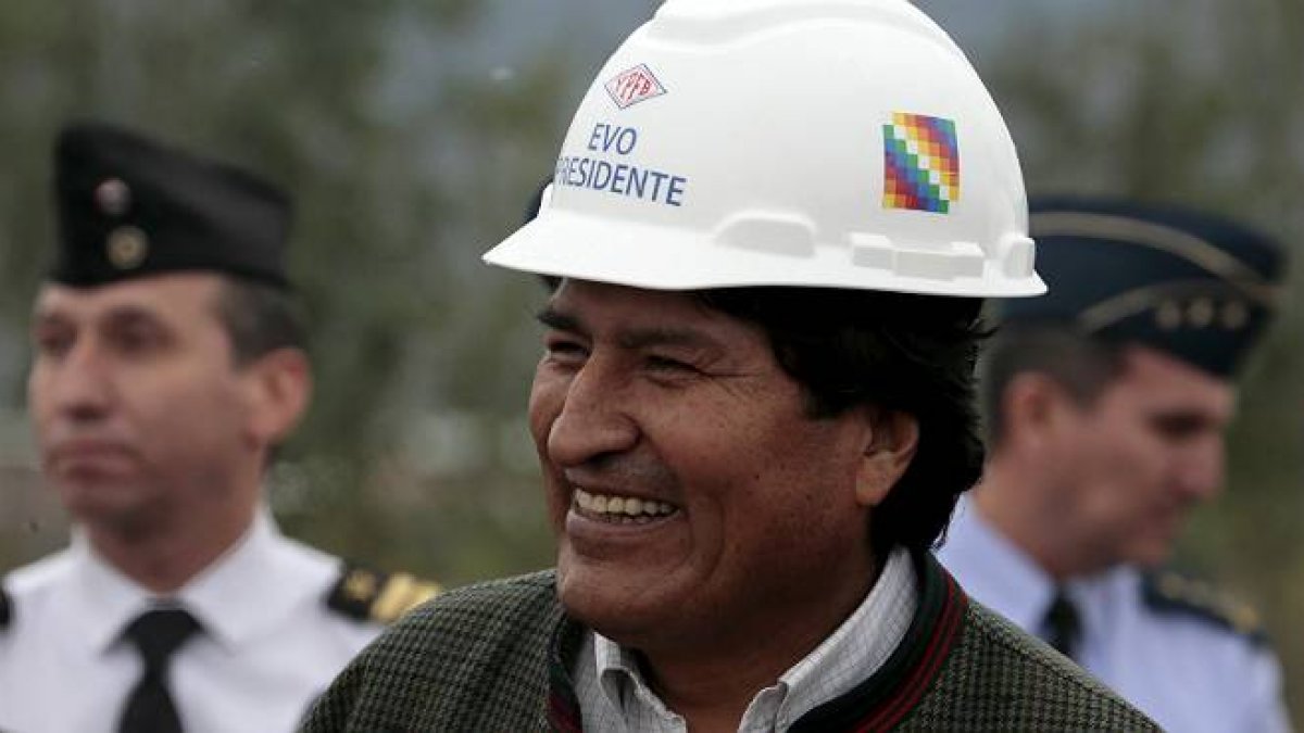 Evo Morales atendía a un acto público este lunes.