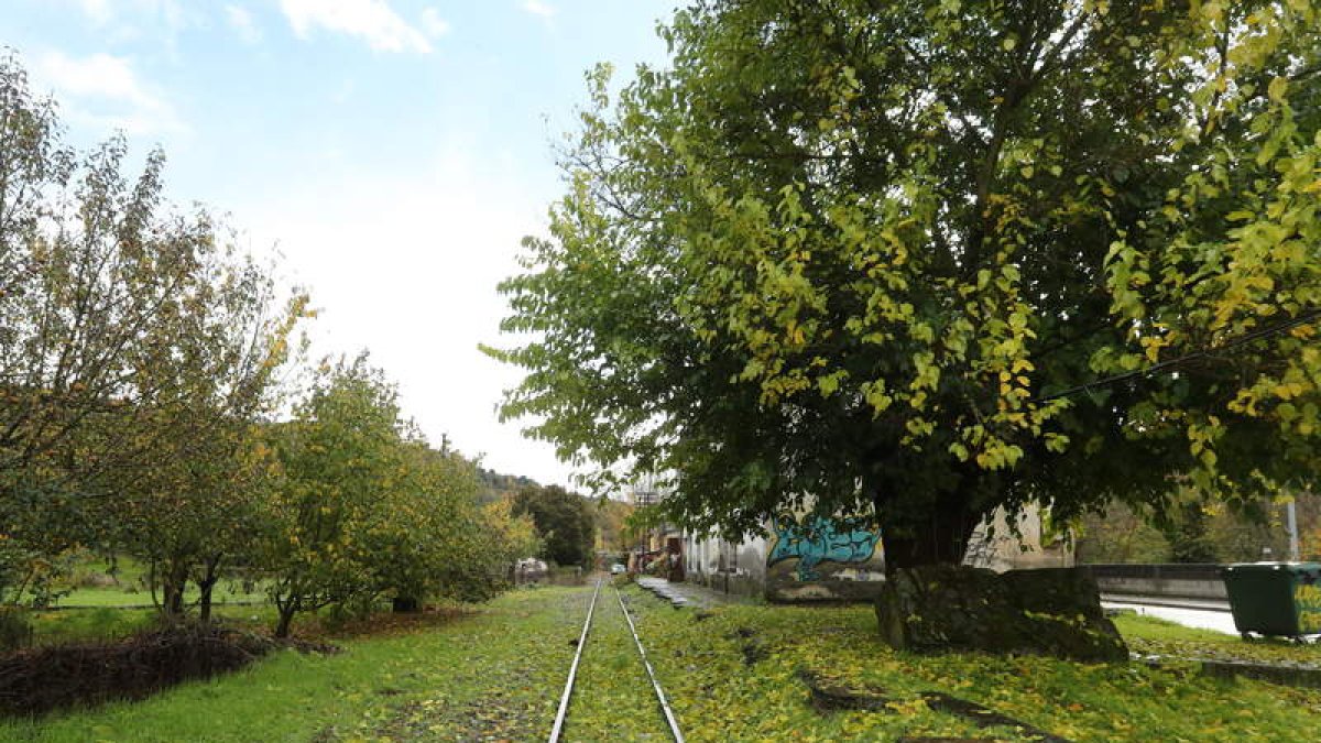 La antigua vía del tren a su paso por Toreno. L. DE LA MATA