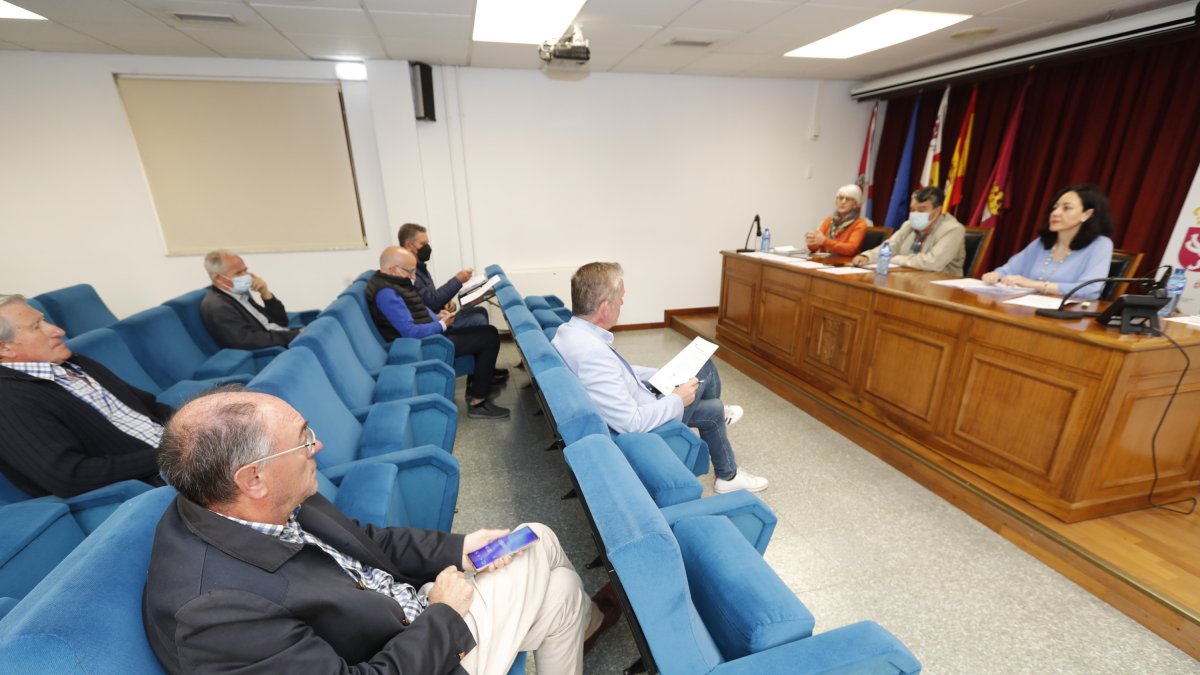 Celebración de la junta directiva de Asodebi celebrada esta semana en el salón de actos de la Diputación en Ponferrada. L. DE LA MATA