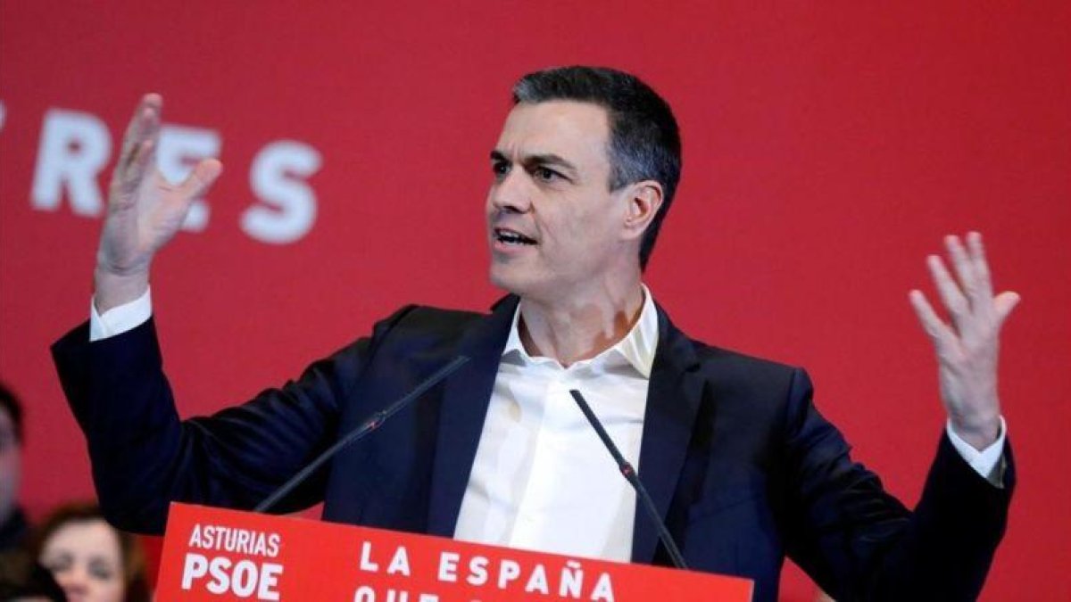 Pedro Sánchez, el miércoles durante un mitin en Gijón.