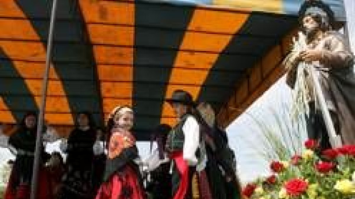 Un momento de la celebración de la fiesta de los huertos en La Candamia