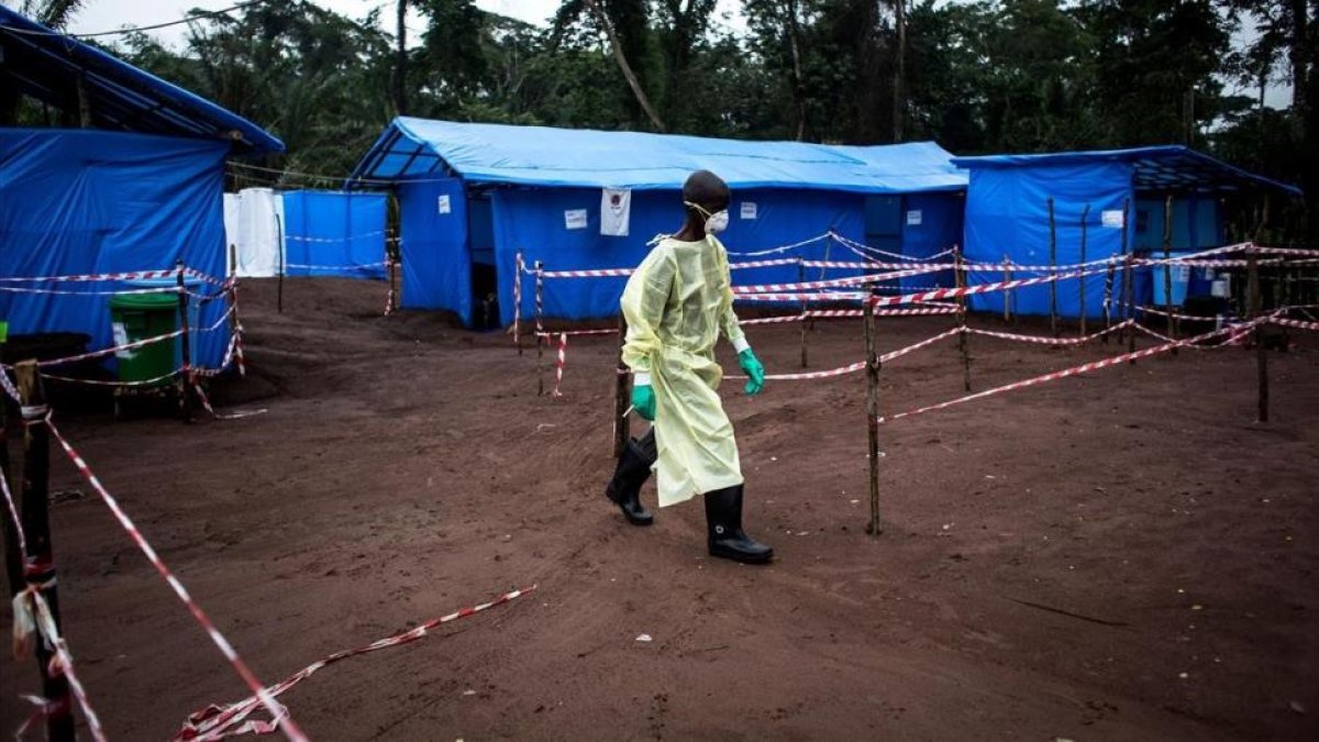 Unidad de cuarentena contra el ébola en Muma (República Democrática del Congo).