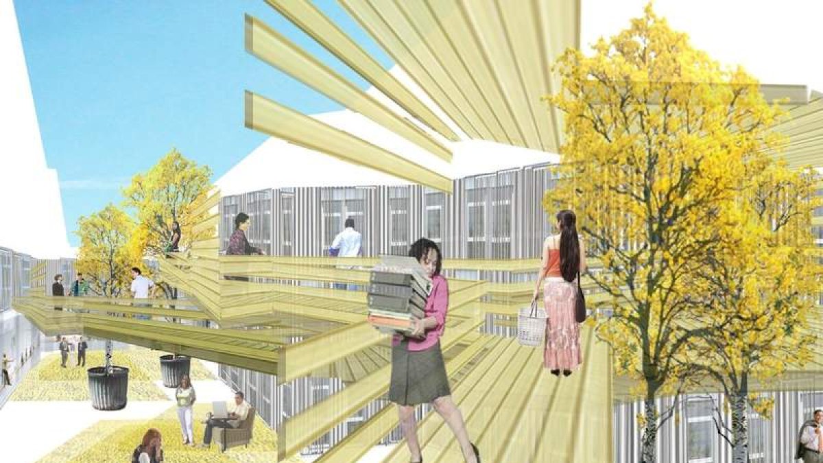 Una imagen virtual de la propuesta ganadora realizada por el estudio Núñez & Ribot Arquitectos.