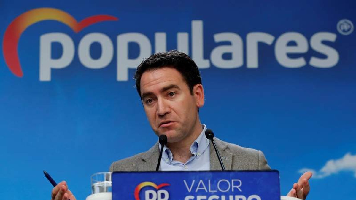 El secretario general del PP, Teodoro García Egea, ofreció ayer explicaciones. CHEMA MOYA