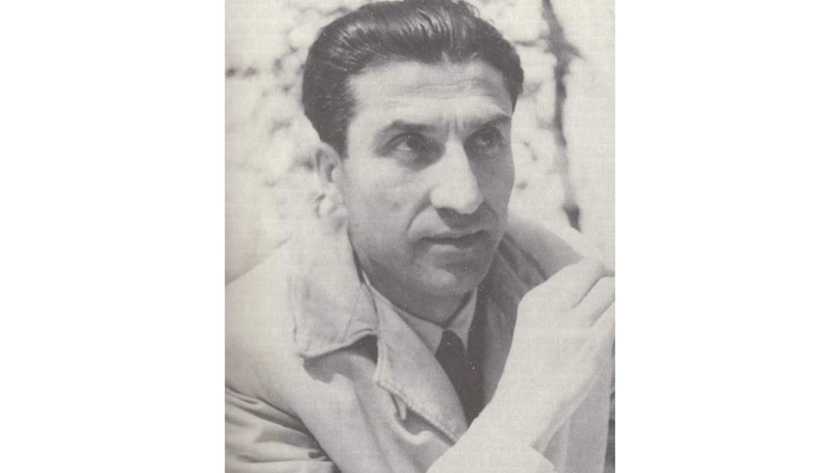Retrato del gran escritor italiano Cesare Pavese (1908-1950)