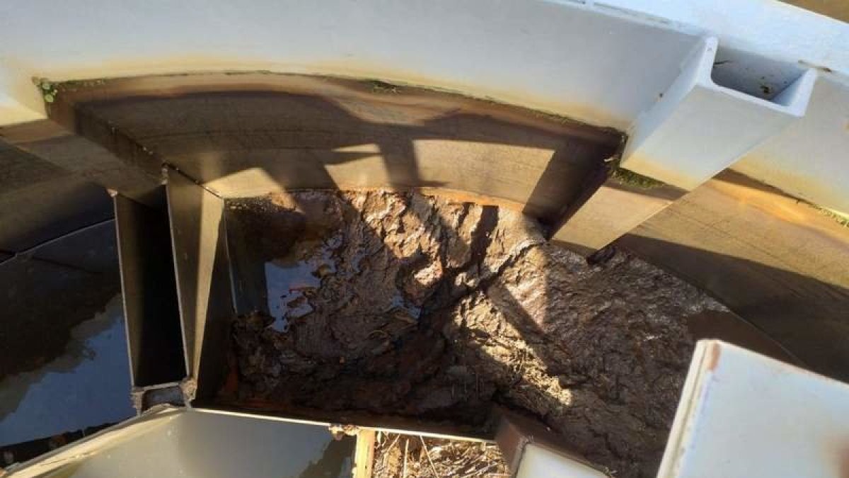 Suciedad acumulada en los depósitos de agua.