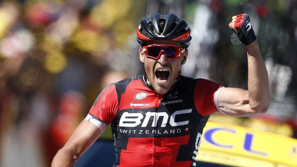 El belga Greg Van Avermaet, exultante al ganar la etapa. NOGIER