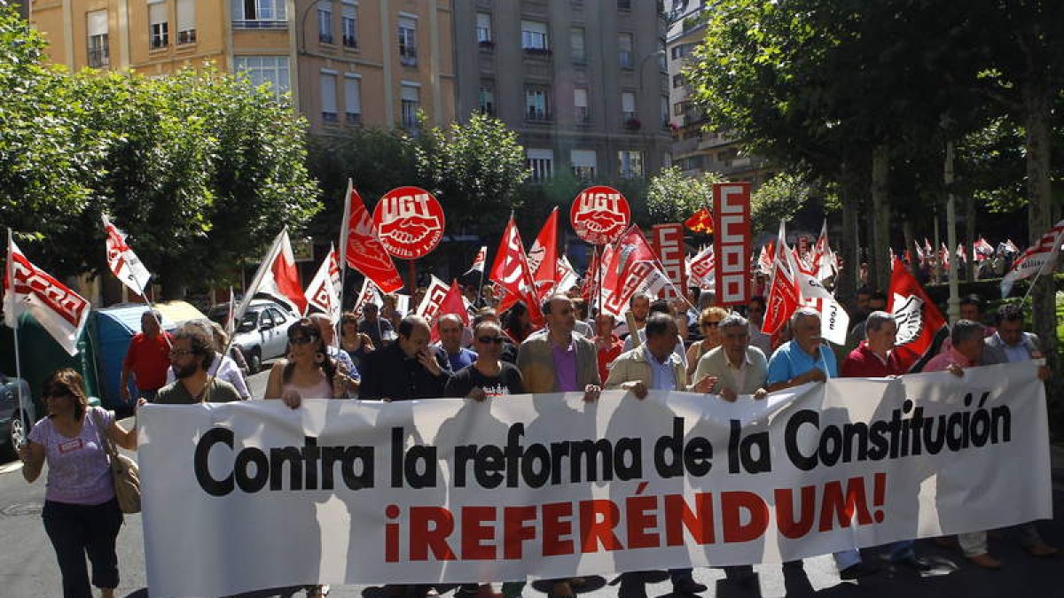 la movilización matinal, en la plaza de la Inmaculada.