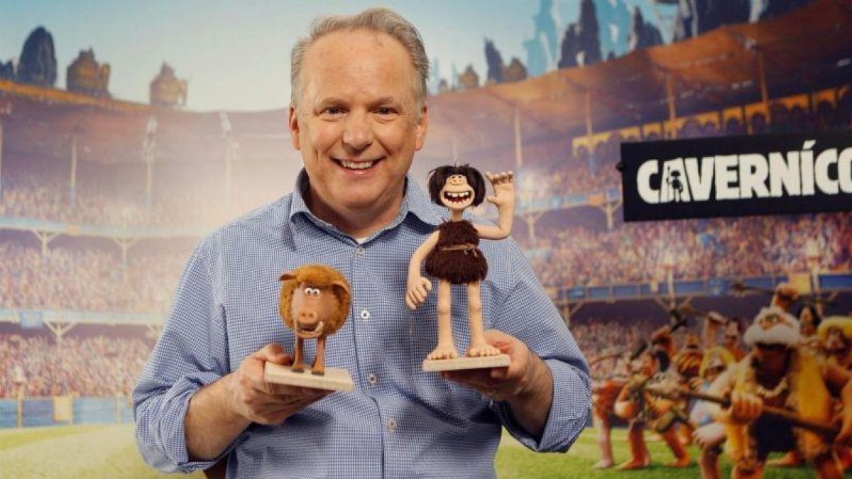 Nick Park, el miércoles 31 de enero en Madrid, durante la presentación de Cavernícola.
