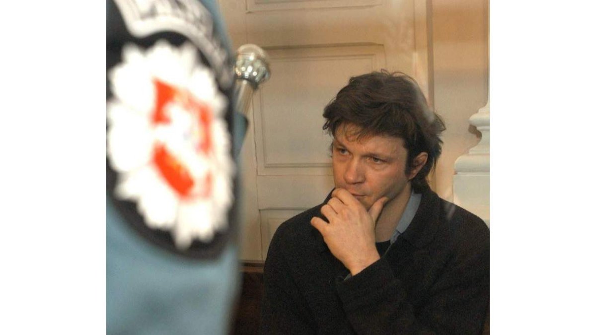 Bertrand Cantat, en el Tribunal de Vilnius de Lituania tras su detención en 2004