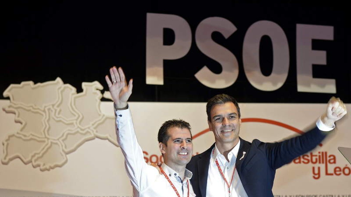 Luis Tudanca y Pedro Sánchez en un acto reciente en Valladolid.
