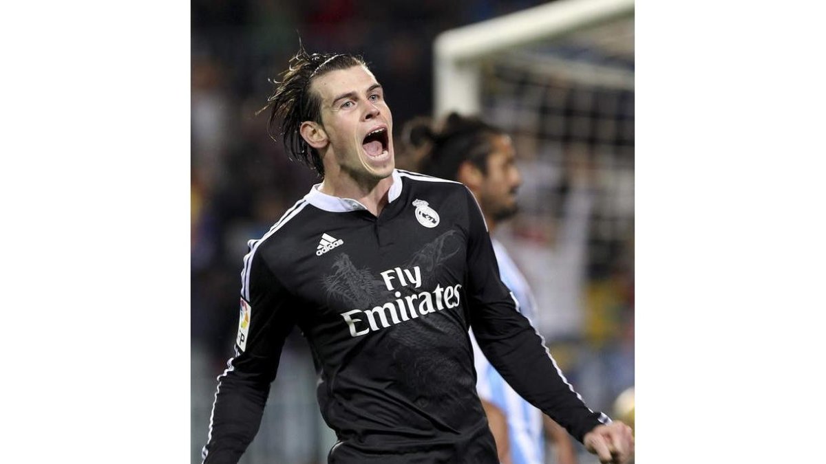Bale festeja su gol frente al Málaga que cerraba el partido.
