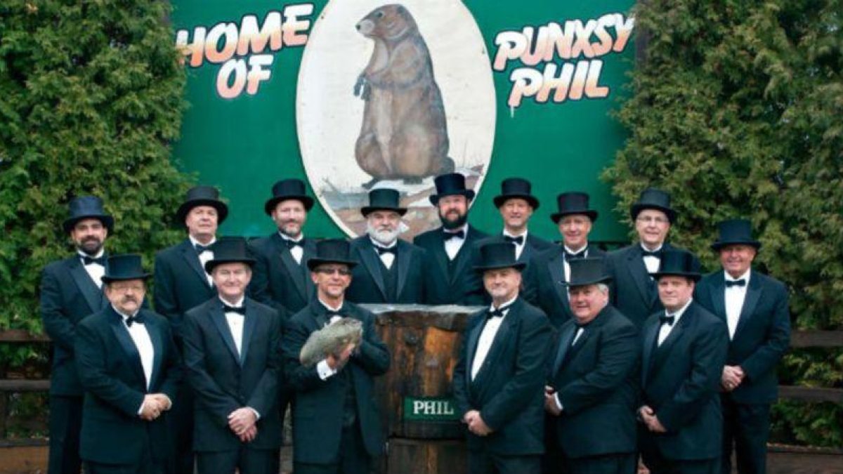 Los miembros del grupo Inner Circle, que cuidan de Phil y organizan el Día de la Marmota.