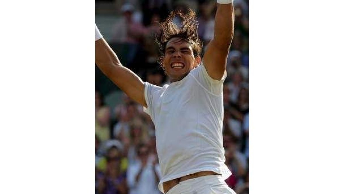 Nadal celebra su victoria ante Andy Murray.