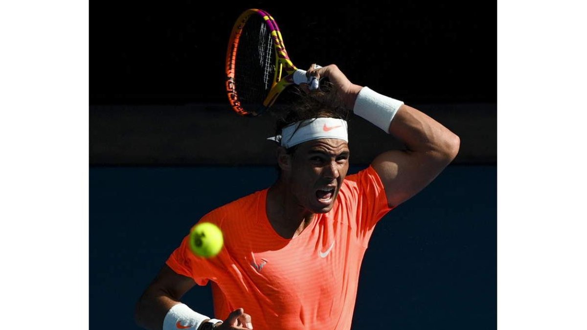 Nadal en un momento de su partido frente a Fognini. LEWINS